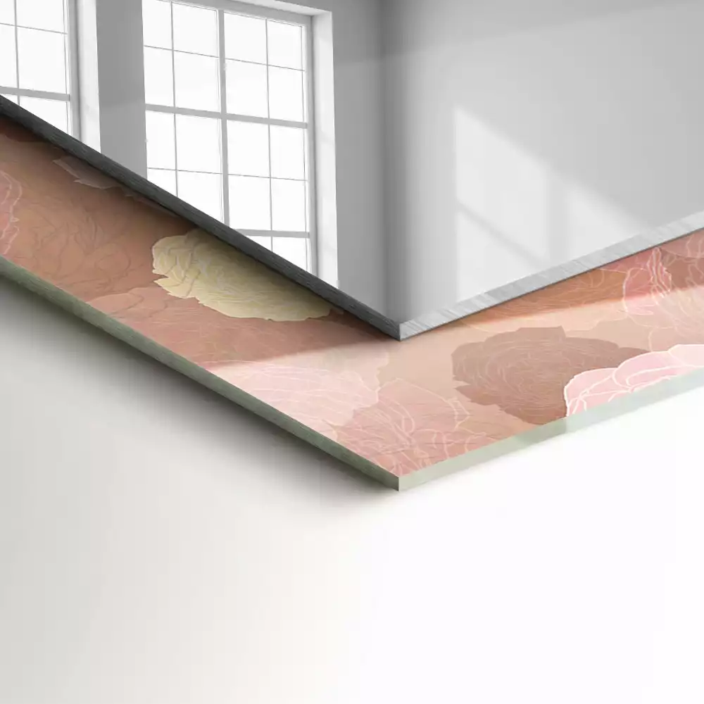 Obdĺžnikové zrkadlo s motívom Kvety pivoniek