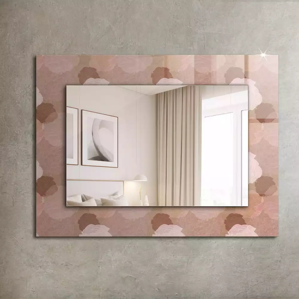 Obdĺžnikové zrkadlo s motívom Kvety pivoniek