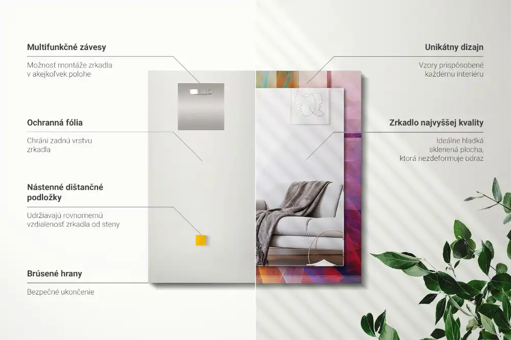 Obdĺžnikové ozdobné zrkadlo Farebná abstraktná špirála