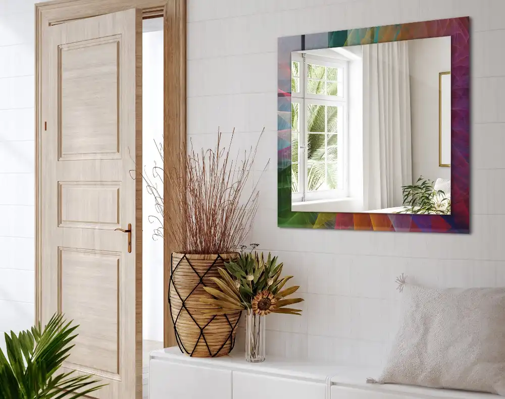 Obdĺžnikové ozdobné zrkadlo Farebná abstraktná špirála