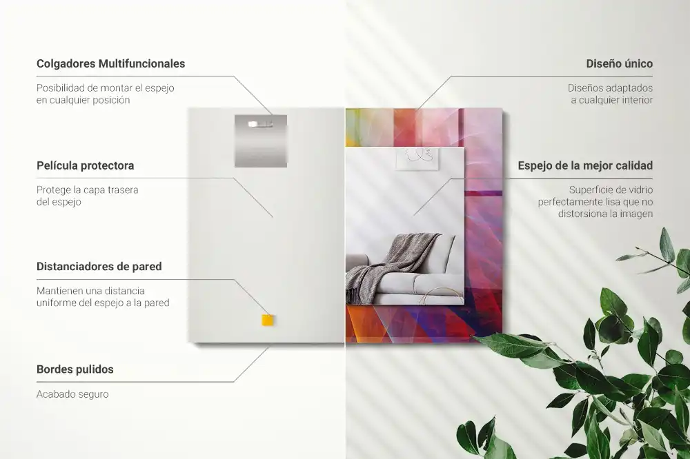 Obdĺžnikové ozdobné zrkadlo Farebná abstraktná špirála