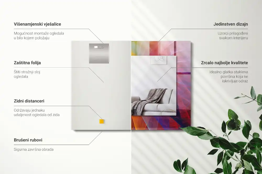 Obdĺžnikové ozdobné zrkadlo Farebná abstraktná špirála