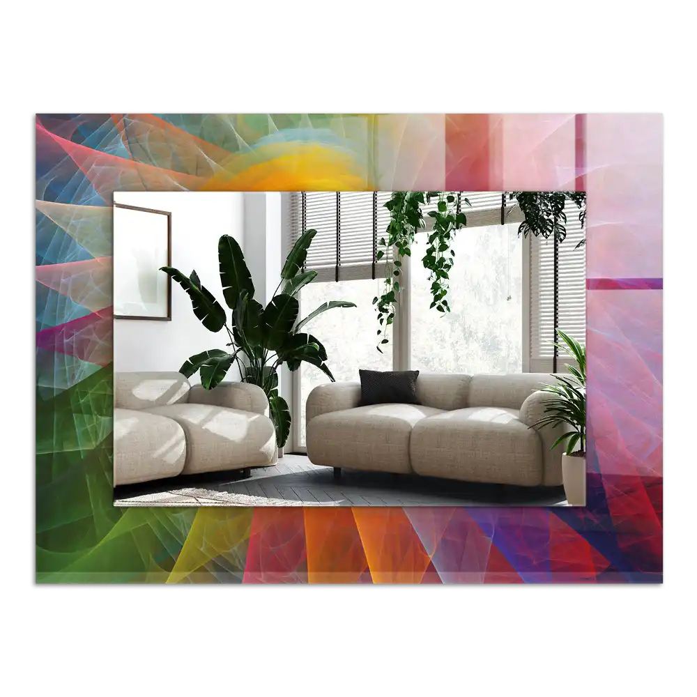 Obdĺžnikové ozdobné zrkadlo Farebná abstraktná špirála