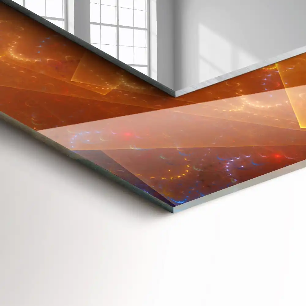 Obdĺžnikové dekoračné zrkadlo Farebná fraktálna špirála