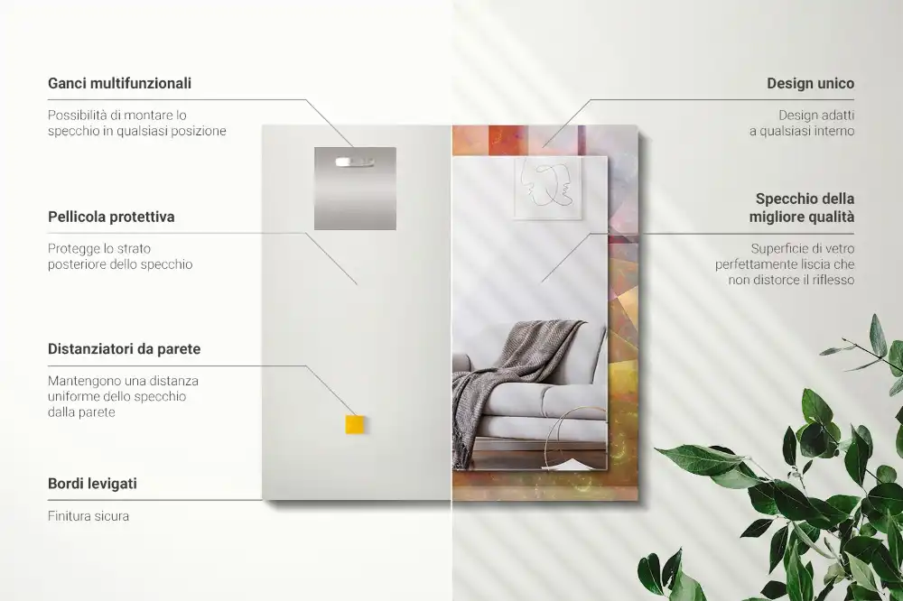 Obdĺžnikové dekoračné zrkadlo Farebná fraktálna špirála