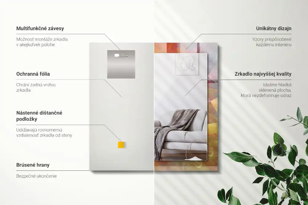 Obdĺžnikové dekoračné zrkadlo Farebná fraktálna špirála