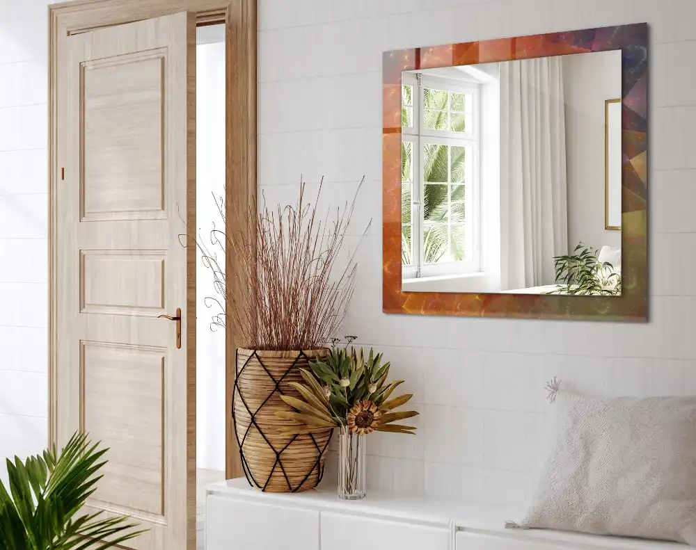 Obdĺžnikové dekoračné zrkadlo Farebná fraktálna špirála