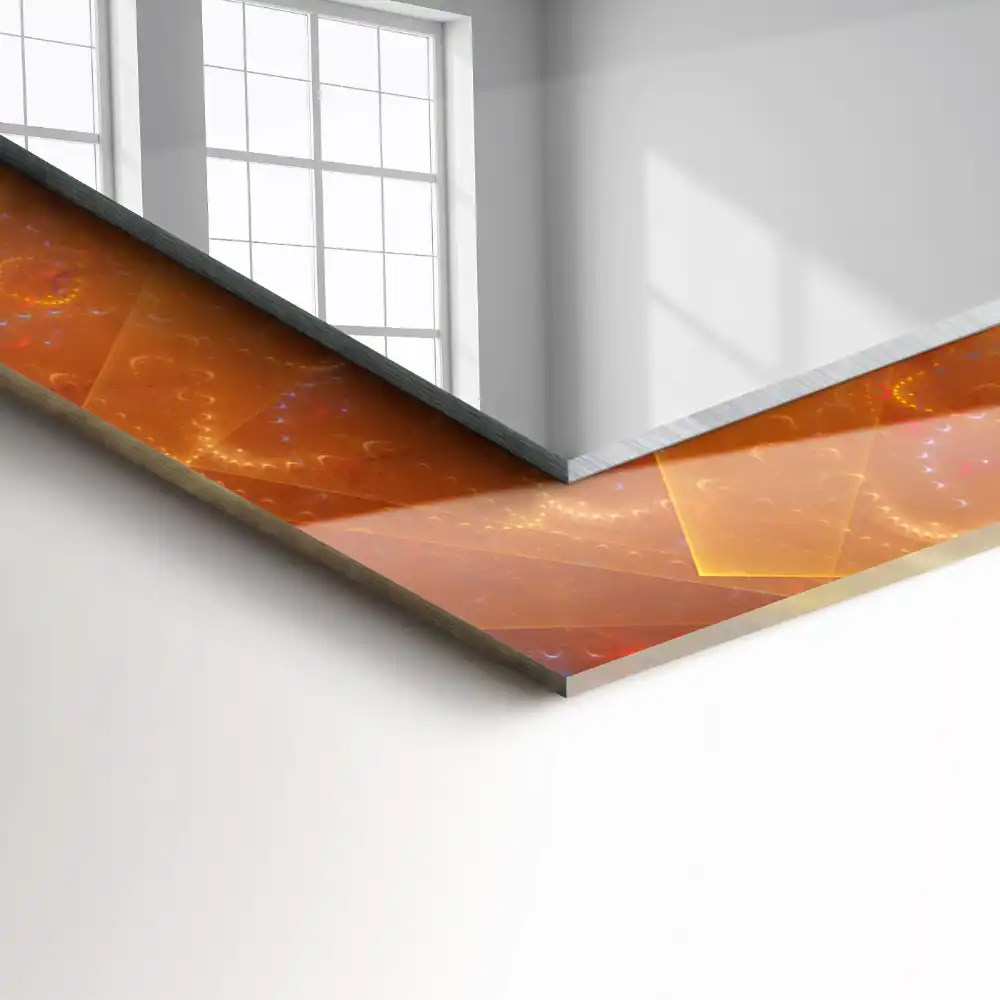 Obdĺžnikové dekoračné zrkadlo Farebná fraktálna špirála