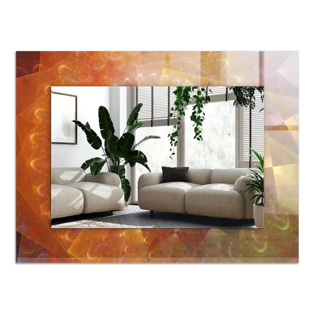 Obdĺžnikové dekoračné zrkadlo Farebná fraktálna špirála