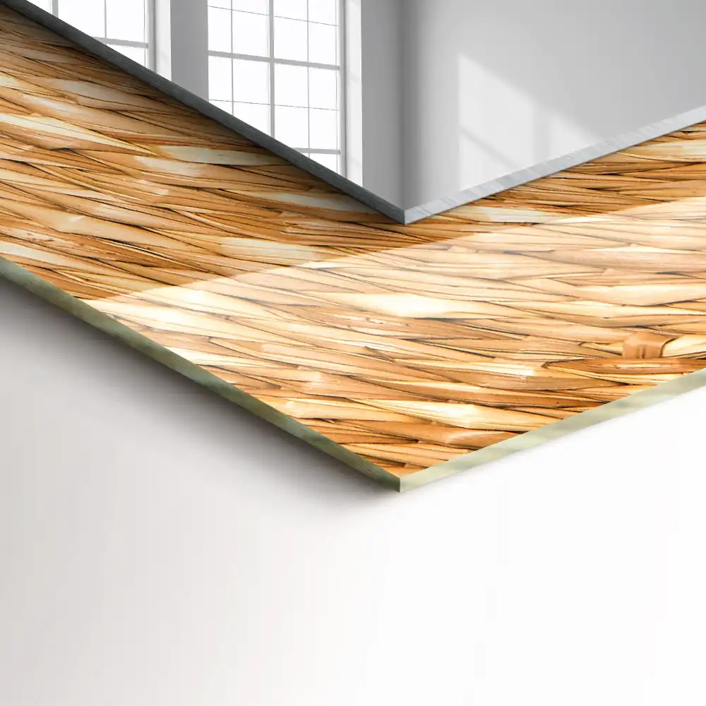 Obdĺžnikové dekoračné zrkadlo Prútie