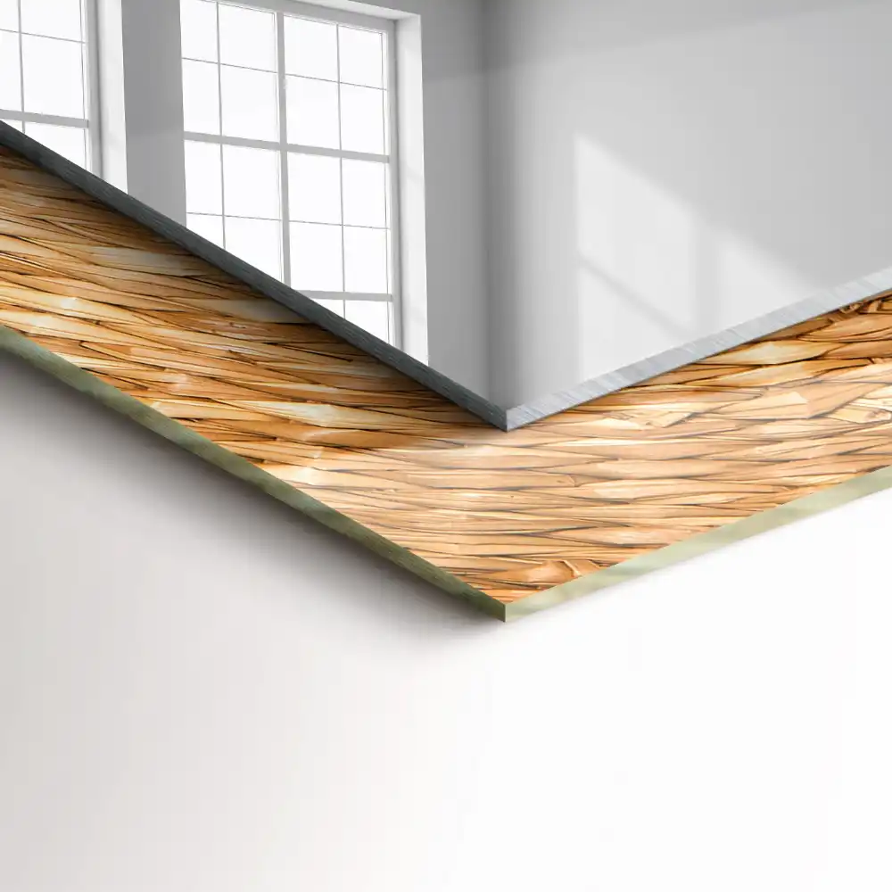 Obdĺžnikové dekoračné zrkadlo Prútie