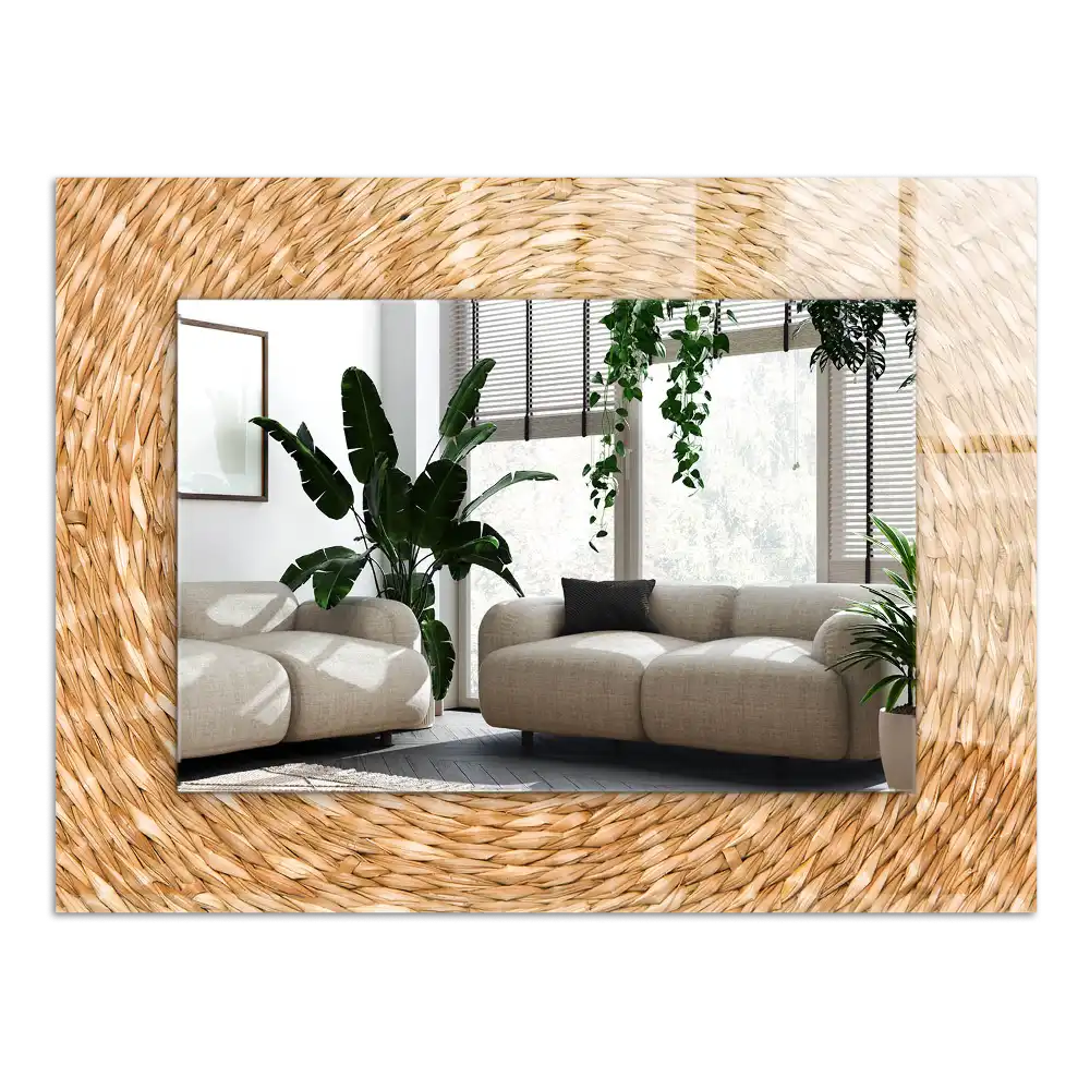 Obdĺžnikové dekoračné zrkadlo Prútie