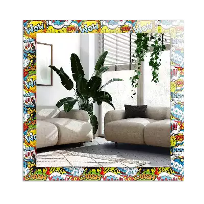 Obdĺžnikové zrkadlo s motívom Farebné komické bubliny