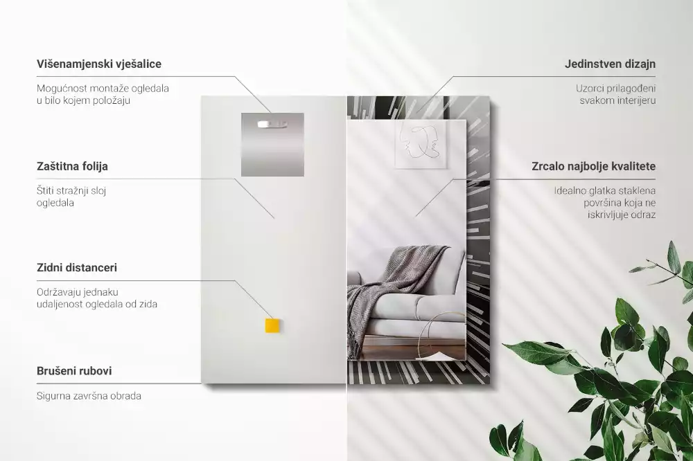 Obdĺžnikové ozdobné zrkadlo Efekt rýchlosti svetla