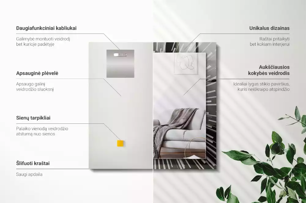 Obdĺžnikové ozdobné zrkadlo Efekt rýchlosti svetla