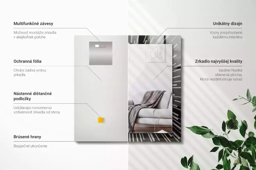 Obdĺžnikové ozdobné zrkadlo Efekt rýchlosti svetla