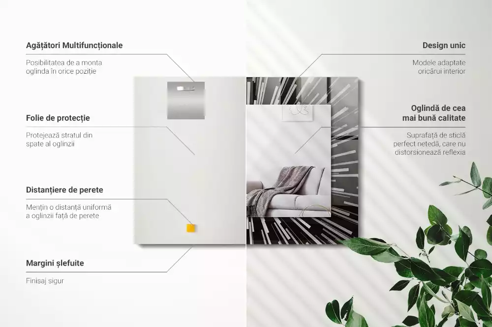 Obdĺžnikové ozdobné zrkadlo Efekt rýchlosti svetla