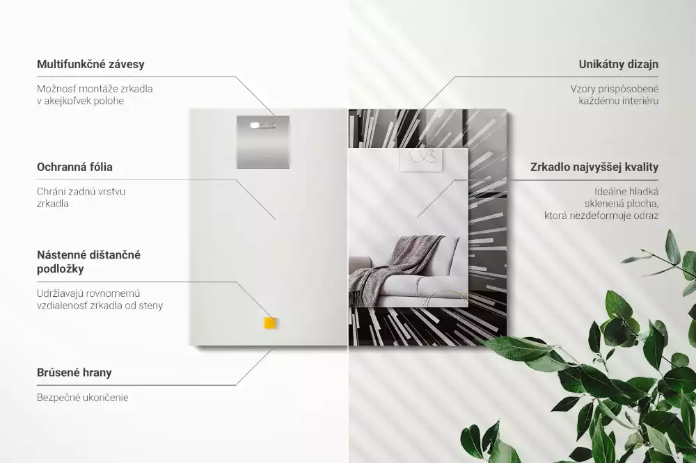 Obdĺžnikové ozdobné zrkadlo Efekt rýchlosti svetla