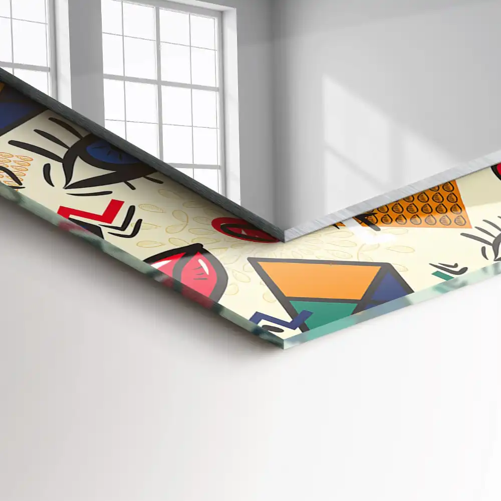 Obdĺžnikové dekoračné zrkadlo Tvary očí a úst