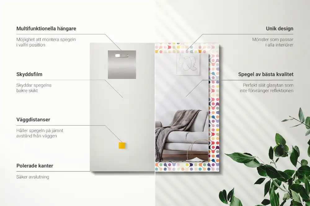 Obdĺžnikové ozdobné zrkadlo Farebný geometrický vzor