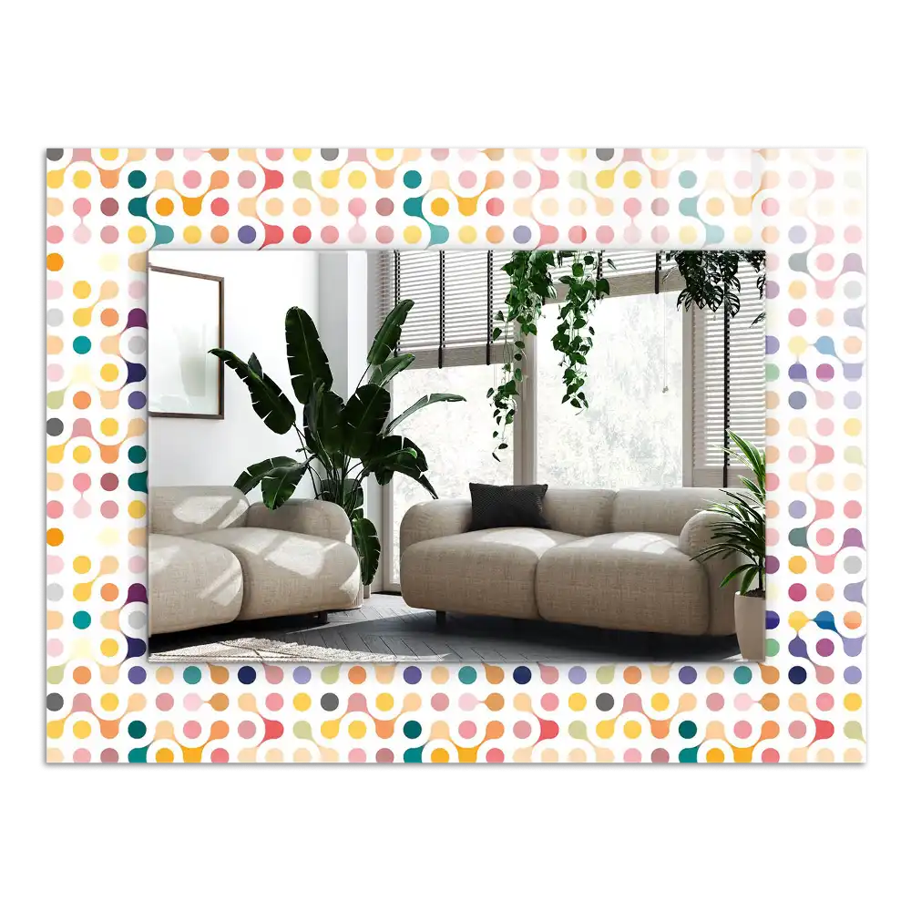 Obdĺžnikové ozdobné zrkadlo Farebný geometrický vzor