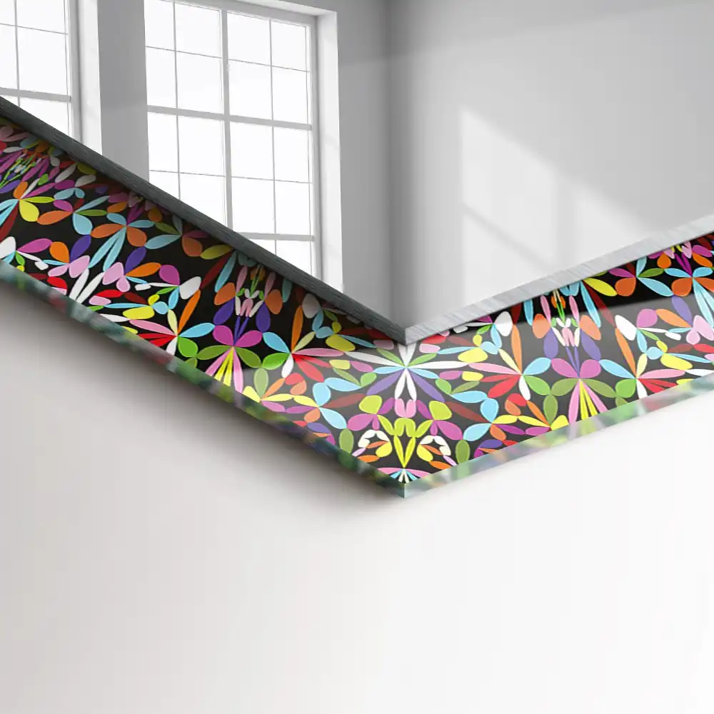 Obdĺžnikové dekoračné zrkadlo Farebný mandalový vzor