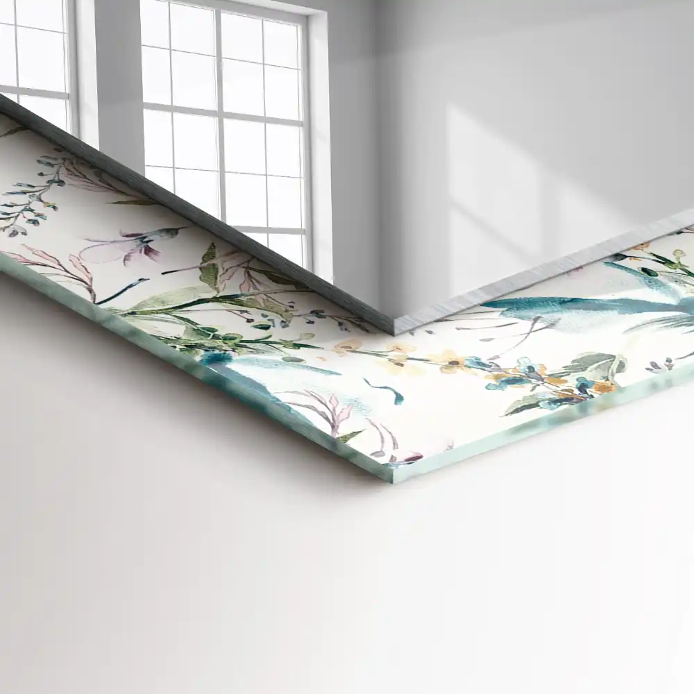 Obdĺžnikové ozdobné zrkadlo Kvetinový akvarelový vzor