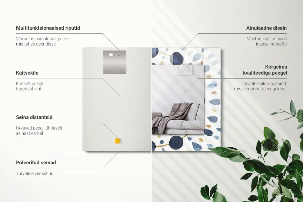 Obdĺžnikové zrkadlo s motívom Abstraktný vzor mandaly