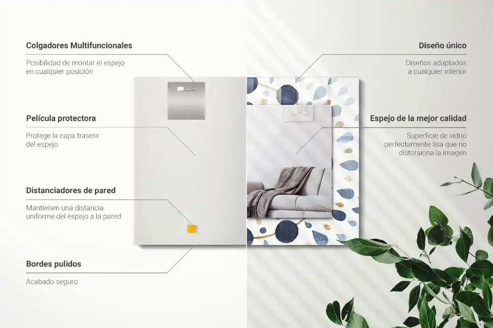 Obdĺžnikové zrkadlo s motívom Abstraktný vzor mandaly