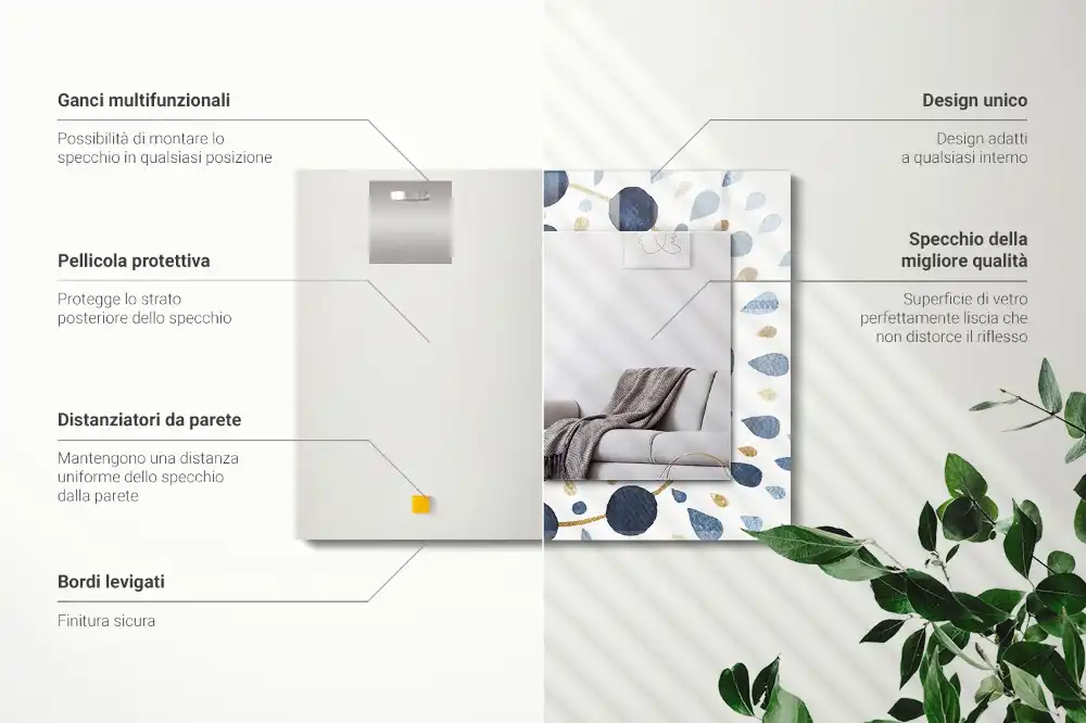 Obdĺžnikové zrkadlo s motívom Abstraktný vzor mandaly