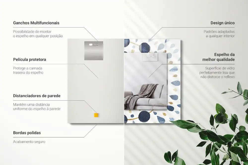 Obdĺžnikové zrkadlo s motívom Abstraktný vzor mandaly