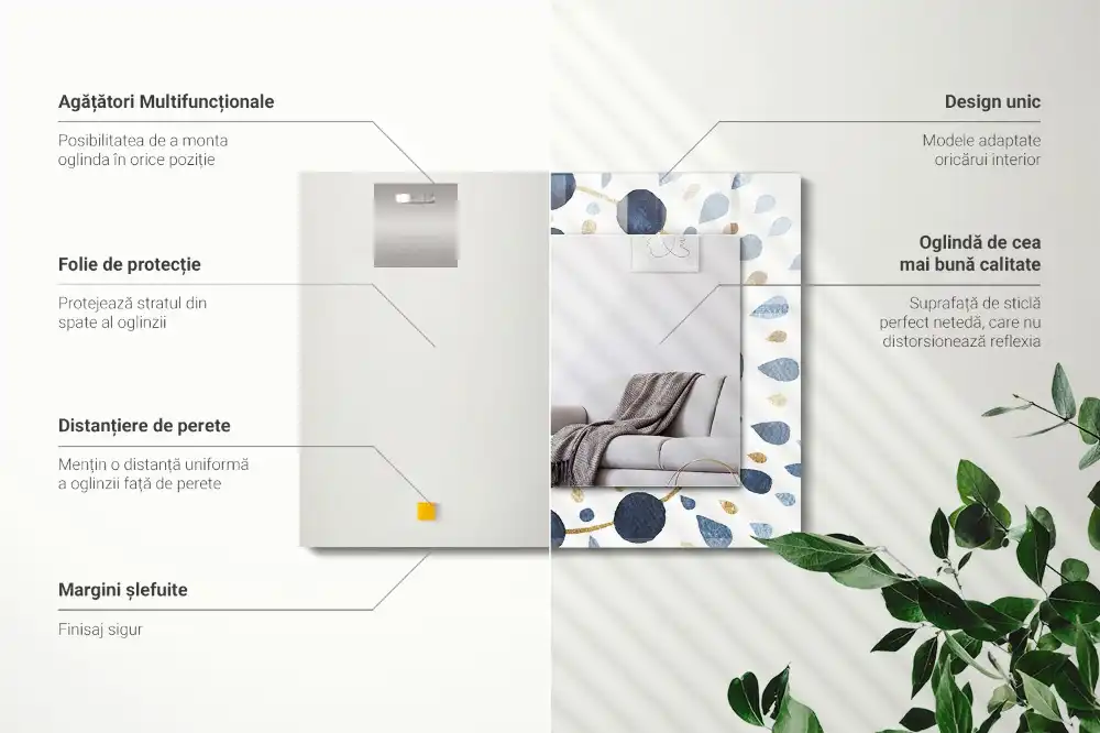 Obdĺžnikové zrkadlo s motívom Abstraktný vzor mandaly