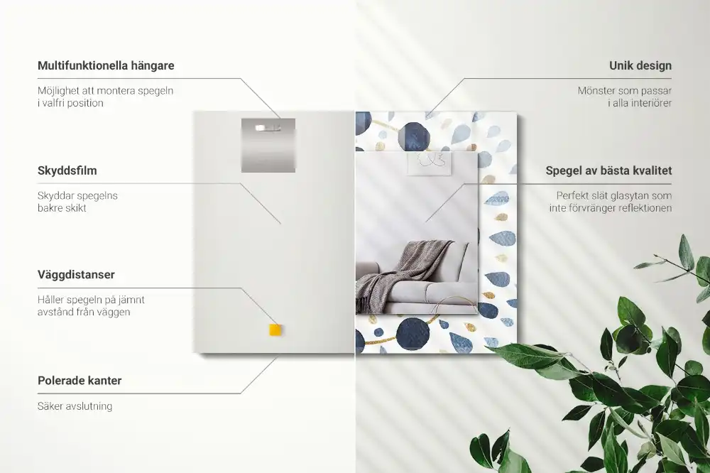 Obdĺžnikové zrkadlo s motívom Abstraktný vzor mandaly