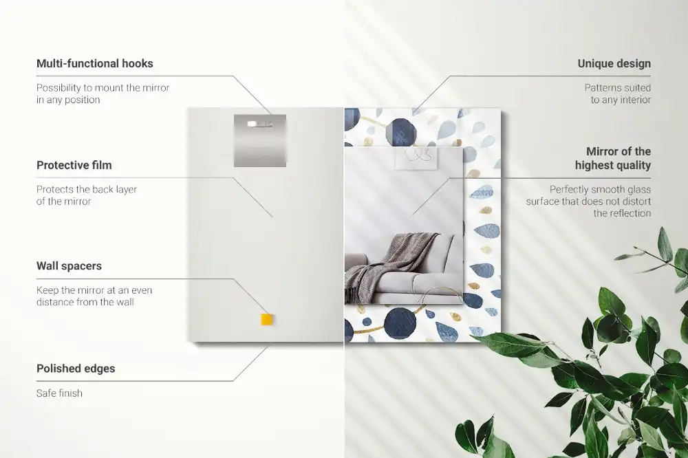 Obdĺžnikové zrkadlo s motívom Abstraktný vzor mandaly