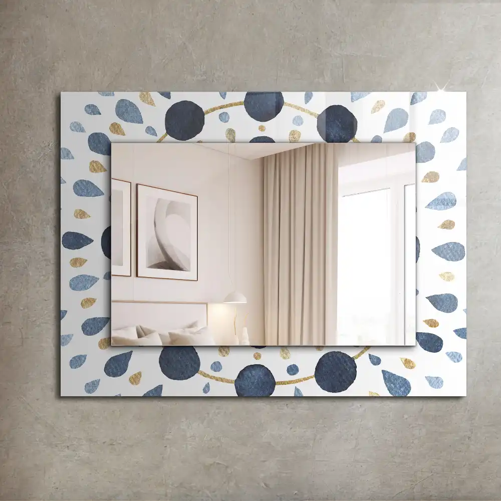 Obdĺžnikové zrkadlo s motívom Abstraktný vzor mandaly