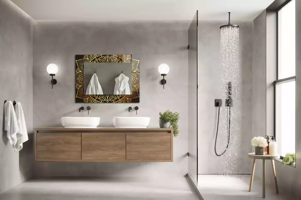 Obdĺžnikové ozdobné zrkadlo vzor mandaly