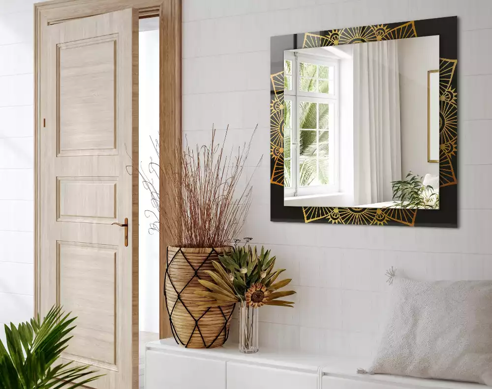 Obdĺžnikové ozdobné zrkadlo vzor mandaly