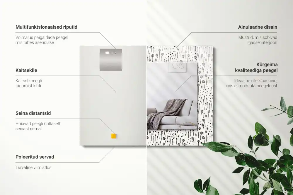 Obdĺžnikové ozdobné zrkadlo Minimalistická príroda