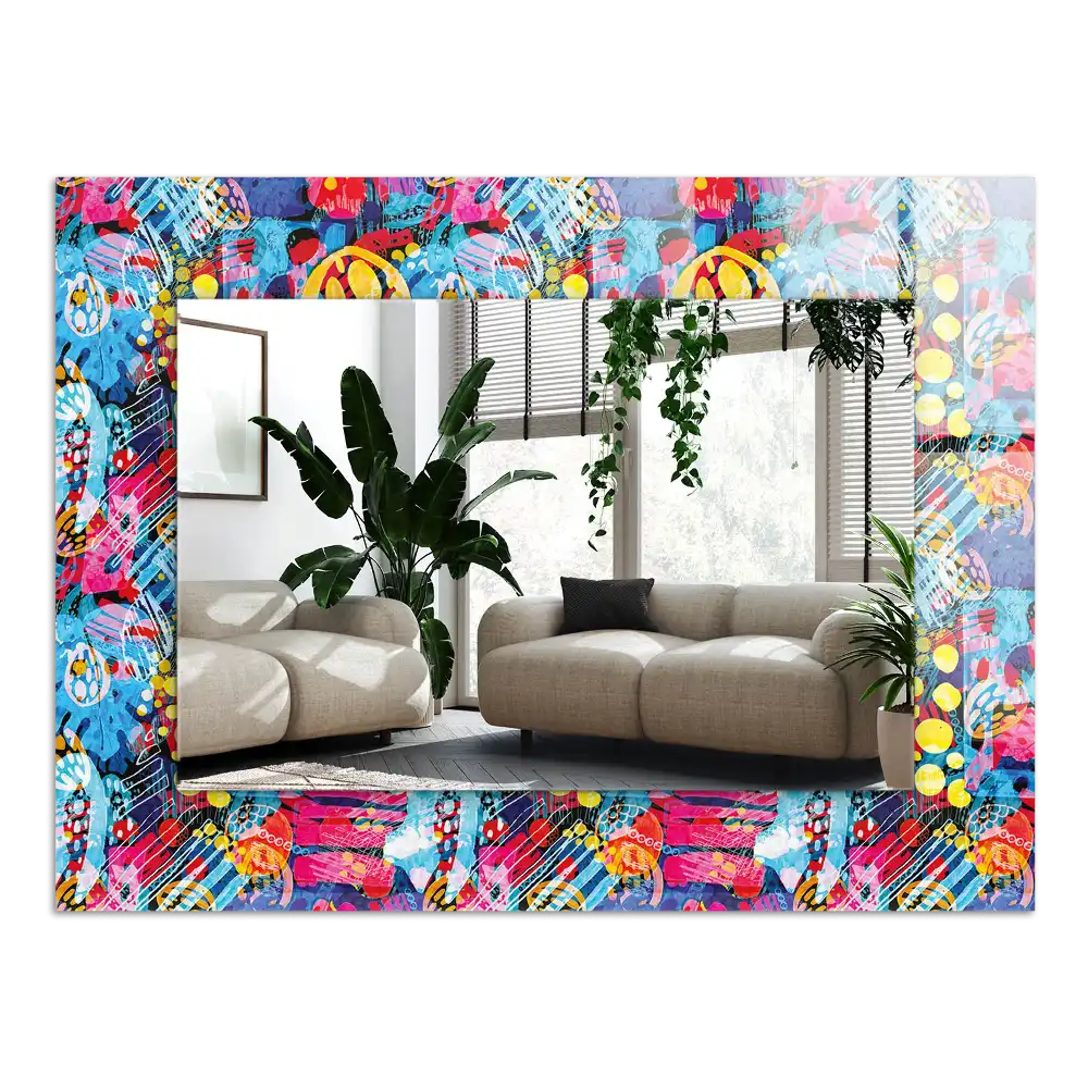 Obdĺžnikové zrkadlo s motívom Farebný abstraktný vzor