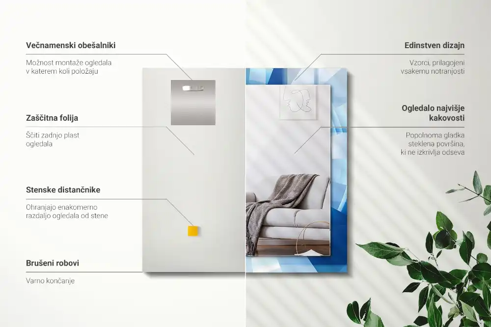 Obdĺžnikové ozdobné zrkadlo Abstraktný tunel