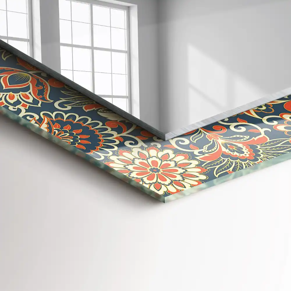 Obdĺžnikové dekoračné zrkadlo Kvetinový vzor tapety