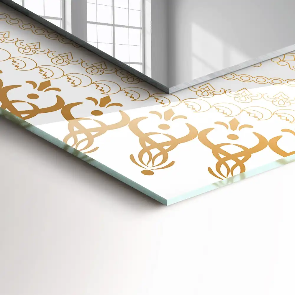 Obdĺžnikové dekoračné zrkadlo vzor mandaly