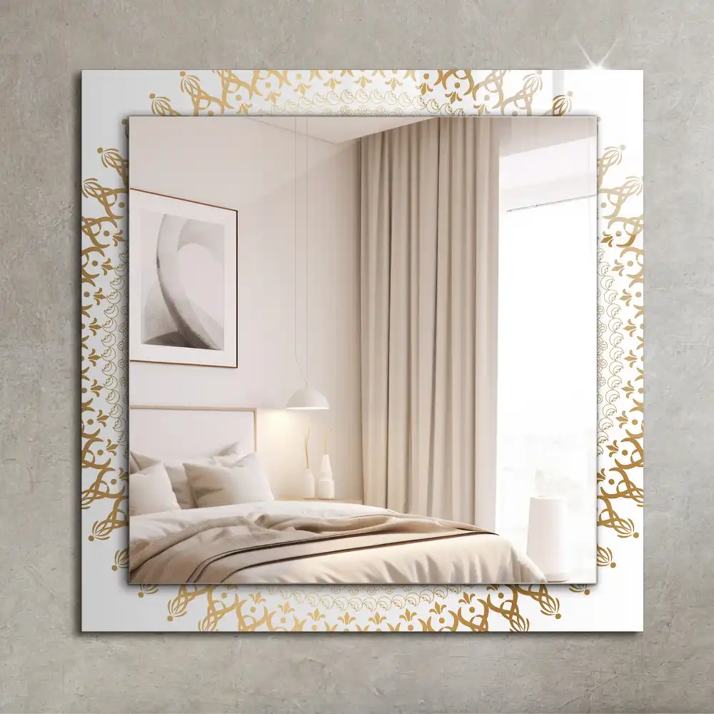 Obdĺžnikové dekoračné zrkadlo vzor mandaly