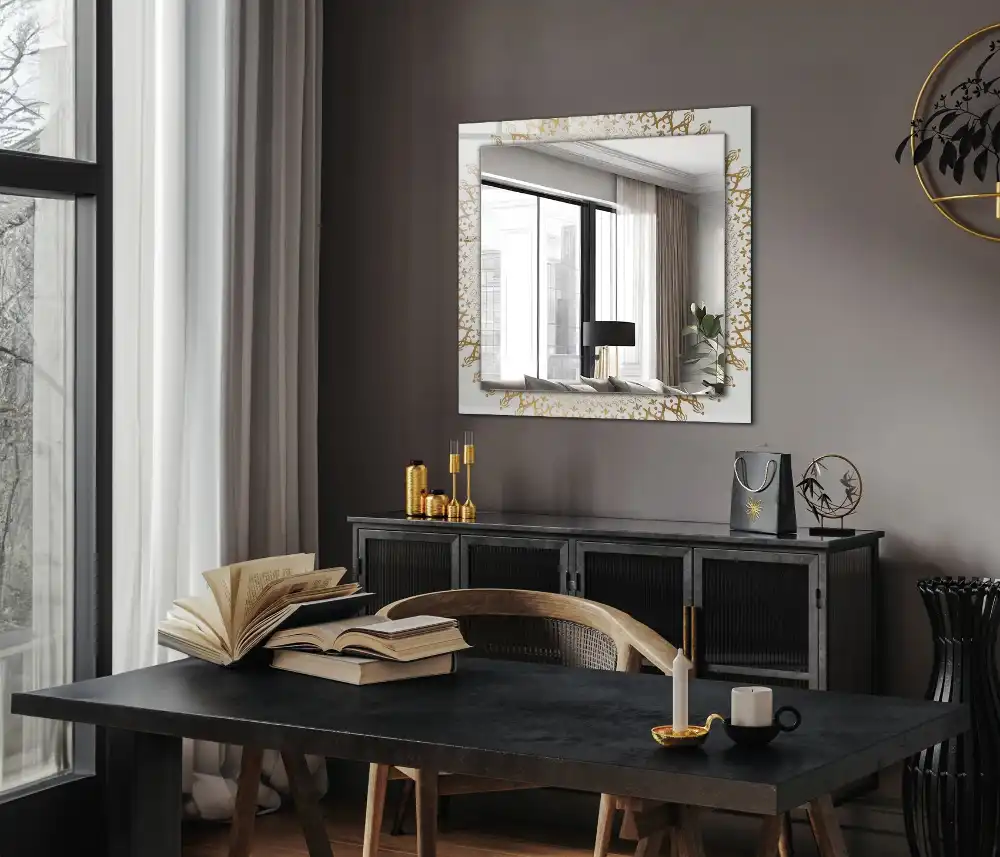 Obdĺžnikové dekoračné zrkadlo vzor mandaly