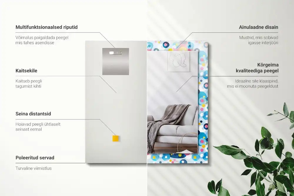 Obdĺžnikové ozdobné zrkadlo Farebné abstraktné vzory