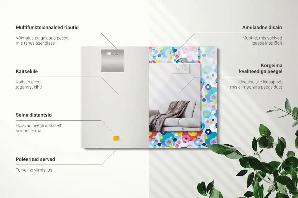 Obdĺžnikové ozdobné zrkadlo Farebné abstraktné vzory