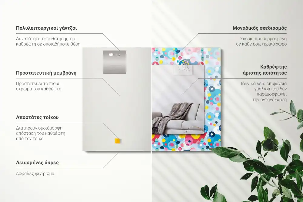 Obdĺžnikové ozdobné zrkadlo Farebné abstraktné vzory