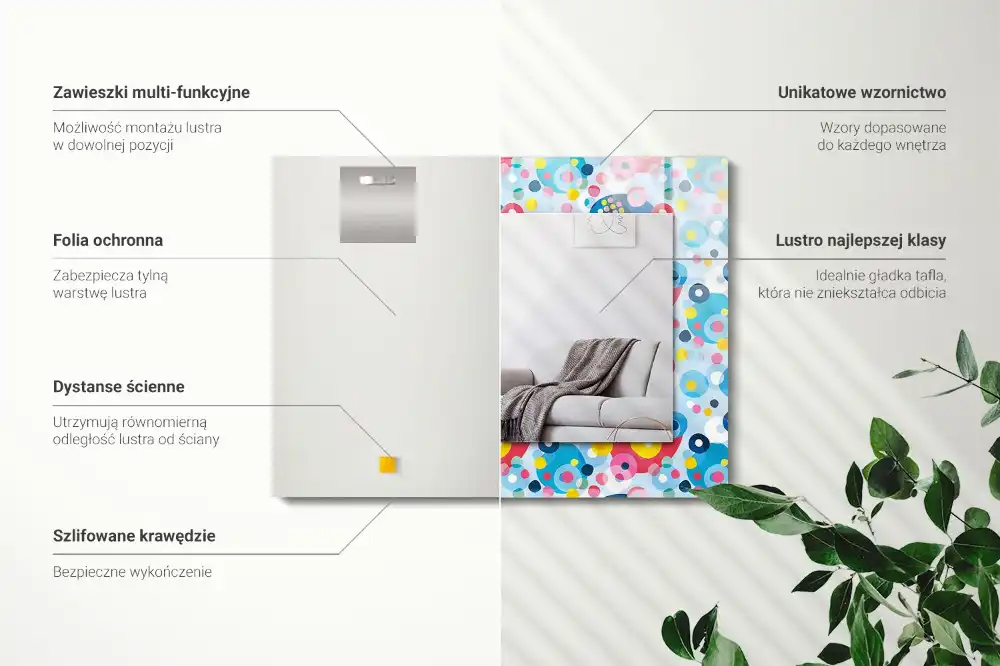 Obdĺžnikové ozdobné zrkadlo Farebné abstraktné vzory