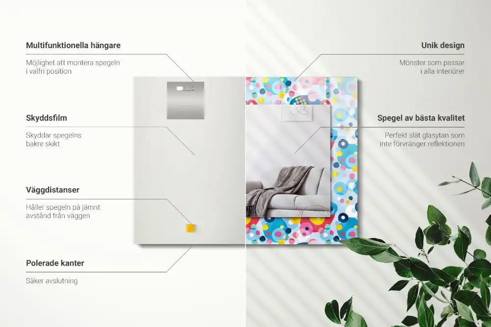 Obdĺžnikové ozdobné zrkadlo Farebné abstraktné vzory