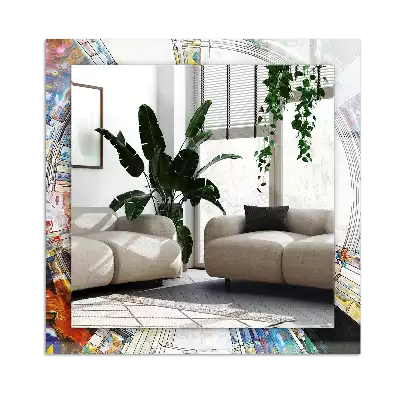 Obdĺžnikové dekoračné zrkadlo Abstraktná mozaika kruhov